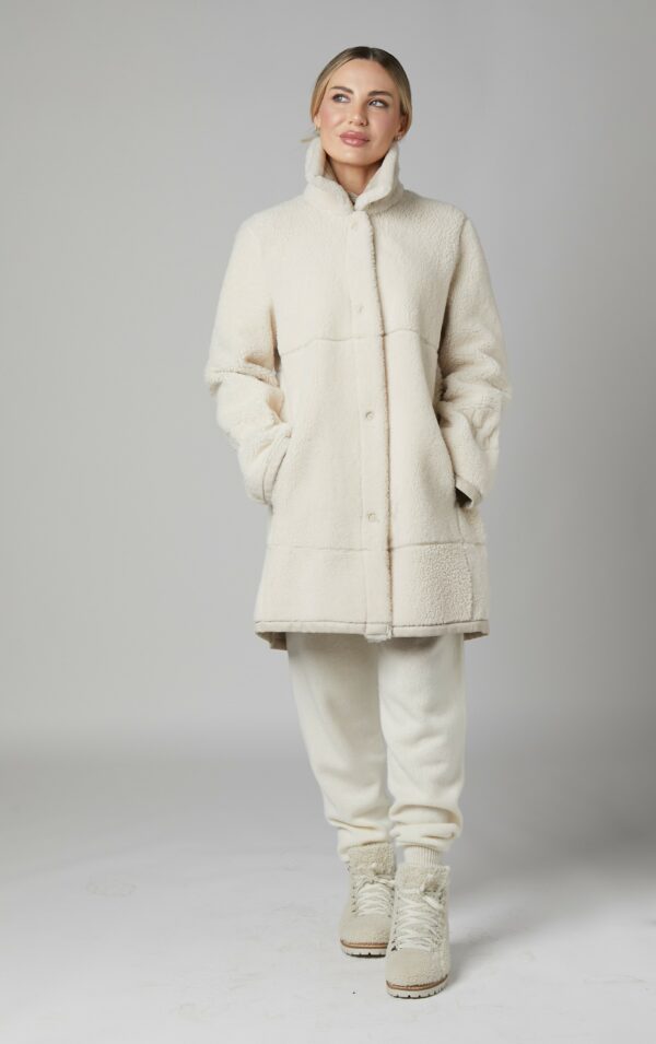 24/25 cappotto in shearling bouclè reversibile nappato panna