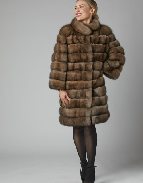 24/25 cappotto in zibellino russo tortora chiaro