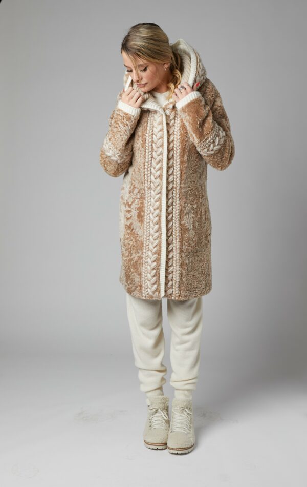 24/25 cappotto in shearling merinos beige reversibile