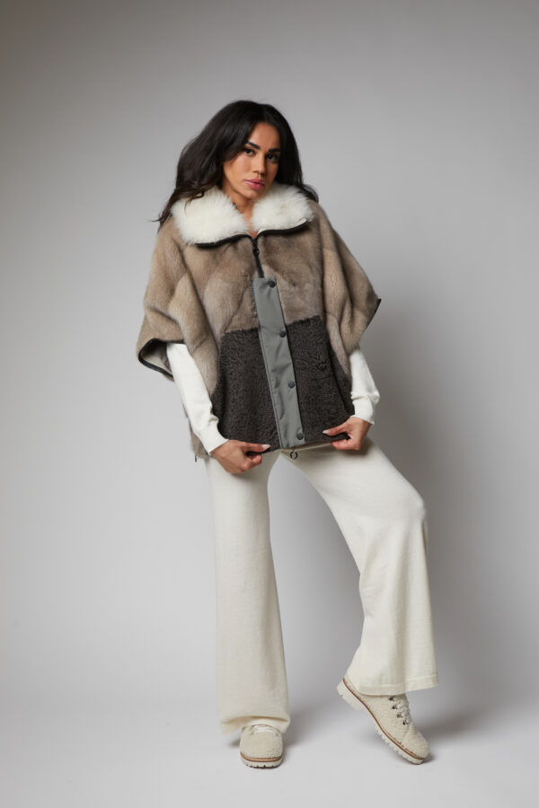 24/25 poncho in visone tourmaline - immagine 2