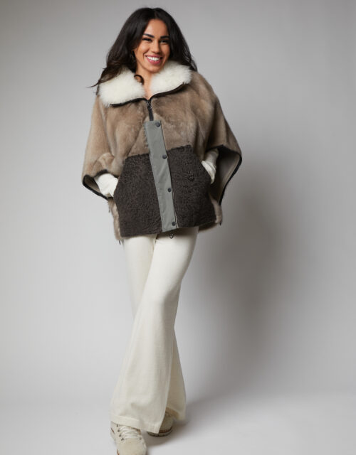 24/25 poncho in visone tourmaline