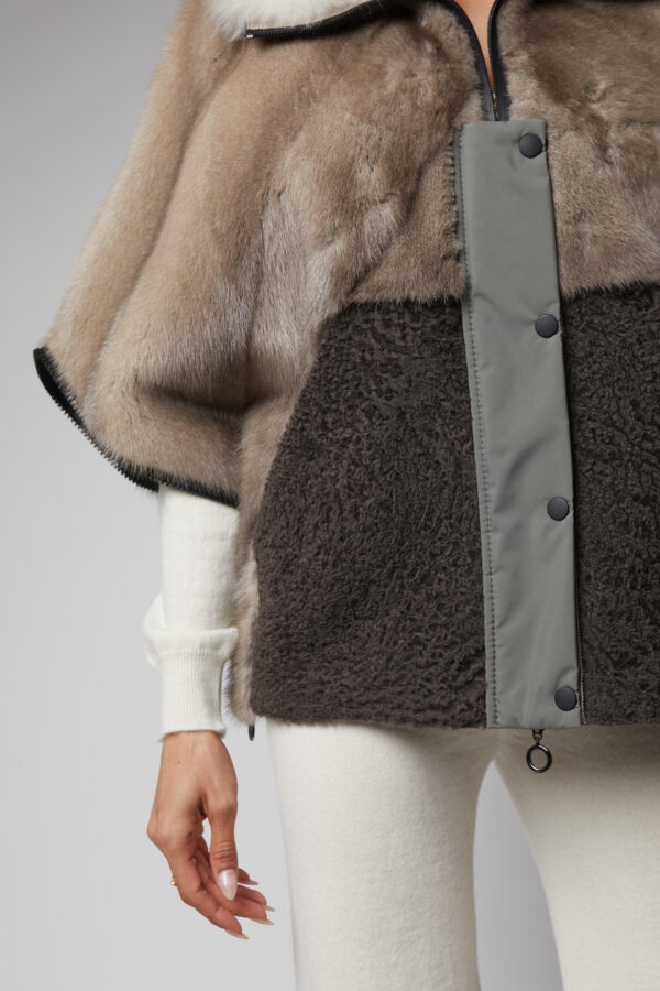 24/25 poncho in visone tourmaline - immagine 4