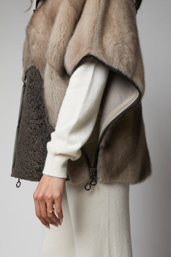 24/25 poncho in visone tourmaline - immagine 5