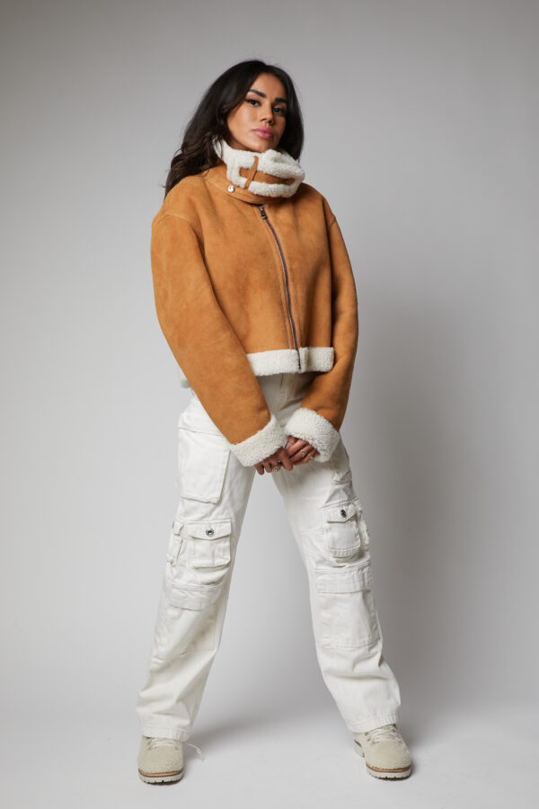 24/25 giubbotto in shearling canadese scamosciato - immagine 2