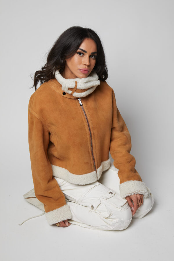 24/25 giubbotto in shearling canadese scamosciato - immagine 3