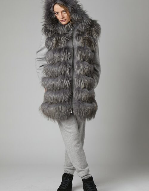 24/25 gilet in volpe argentata