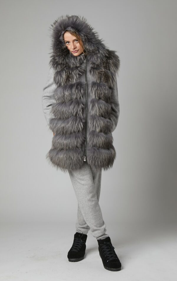 24/25 gilet in volpe argentata