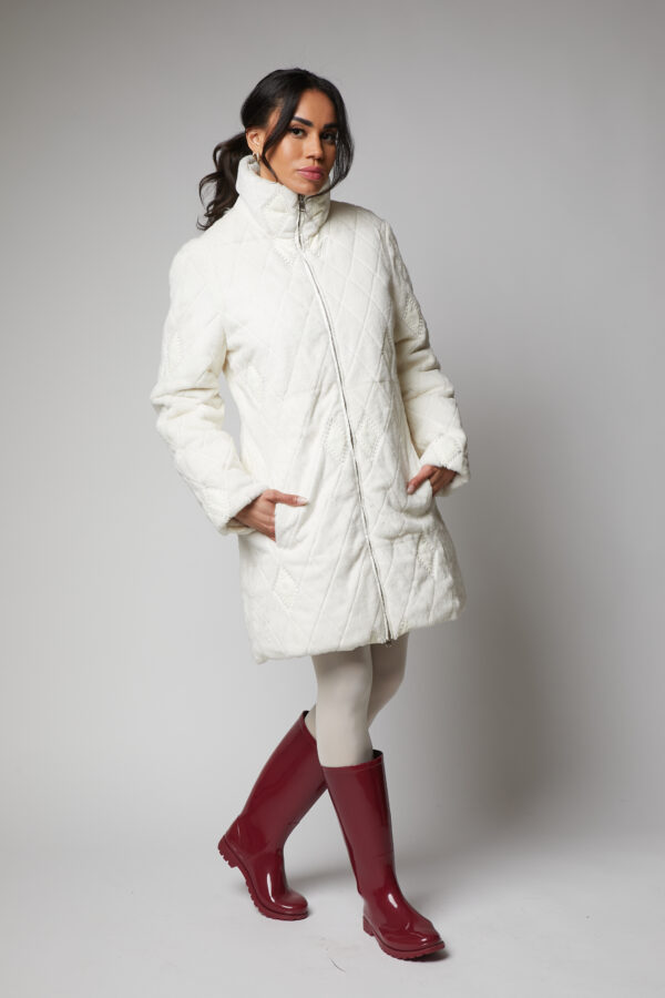 24/25 cappotto in rex reversibile bianco