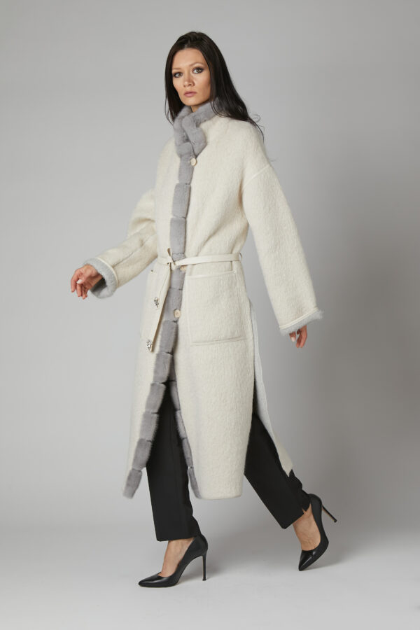 24/25 cappotto in cashmere con bordure in visone - immagine 2