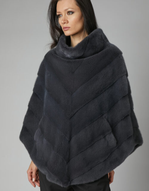 24/25 poncho in visone antracite