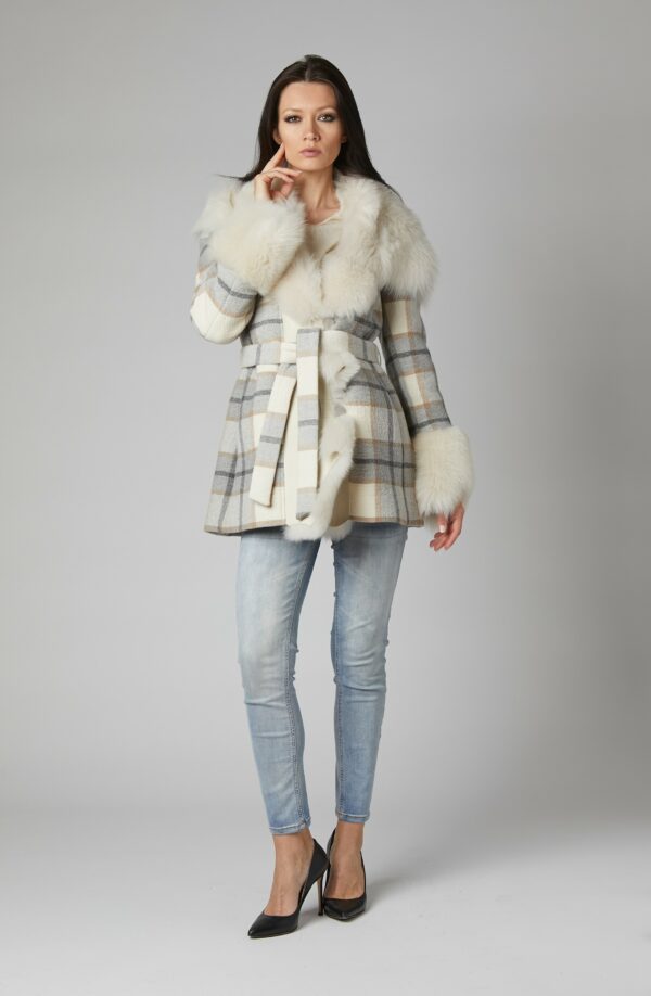 24/25 cappotto in lana e seta fantasia tartan - immagine 2
