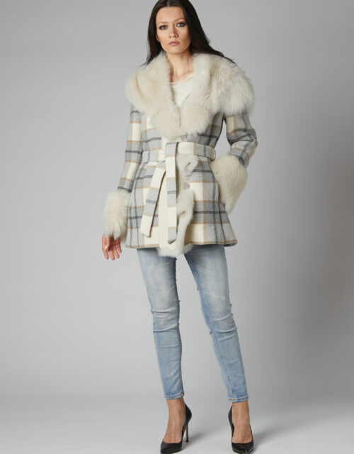 24/25 cappotto in lana e seta fantasia tartan