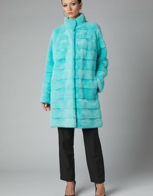 24/25 cappotto in visone turchese