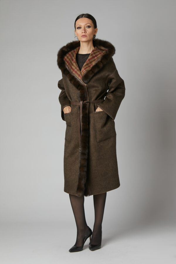 24/25 cappotto in cashmere double testa di moro e fantasia tartan - immagine 2