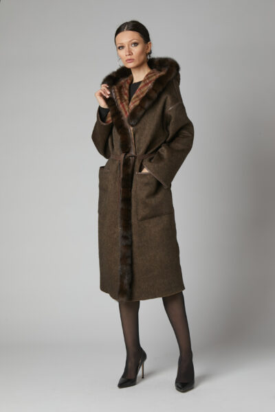 24/25 cappotto in cashmere double testa di moro e fantasia tartan
