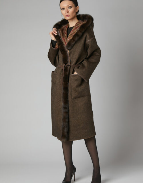 24/25 cappotto in cashmere double testa di moro e fantasia tartan