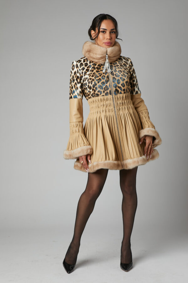 24/25 cappotto redingote in nappa plissettato