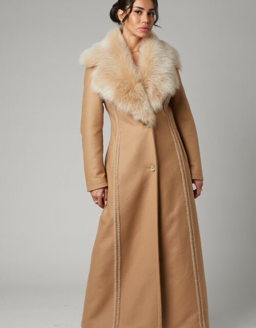 24/25 cappotto maxi in lana cammello
