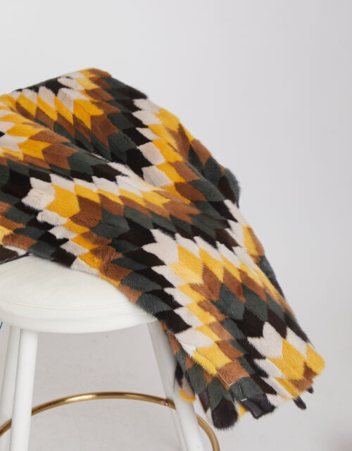 Coperta in visone a mosaico