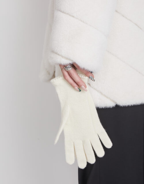 24/25 guanti in cashmere bianco
