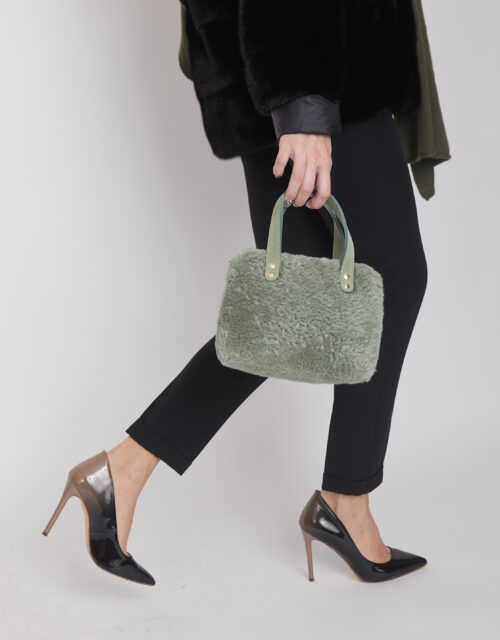 24/25 Mini bag in shearling granito