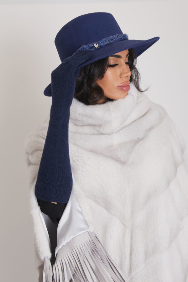 24/25 Guanti lunghi in cashmere blu - immagine 2