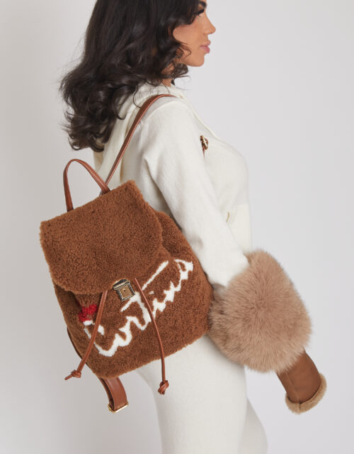 24/25 Zainetto in shearling marrone