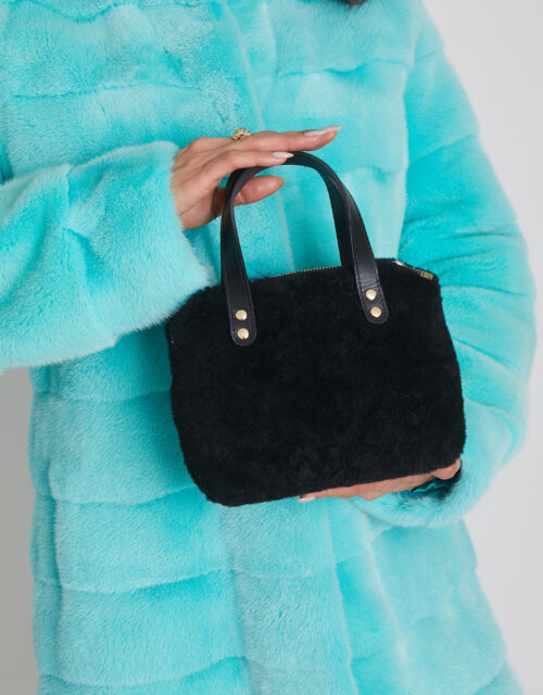 24/25 Mini bag in shearling nero