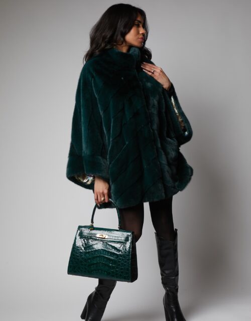24/25 poncho in visone smeraldo