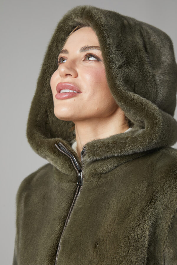 24/25 parka in visone verde militare - immagine 2