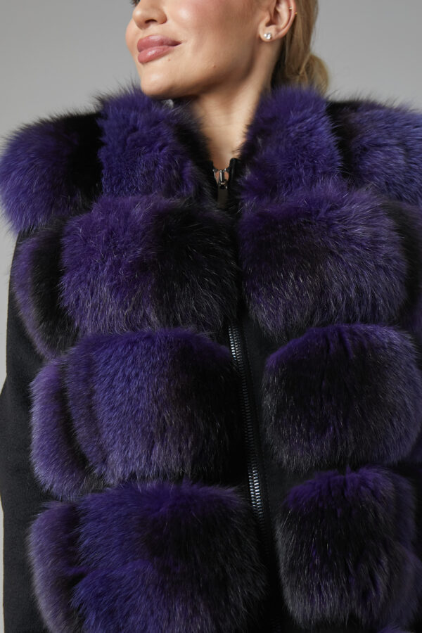 24/25 gilet in volpe glicine dorsato nero con camoscio e borchie - immagine 3