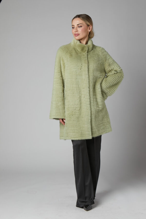 24/25 cappotto in tricot di visone menta