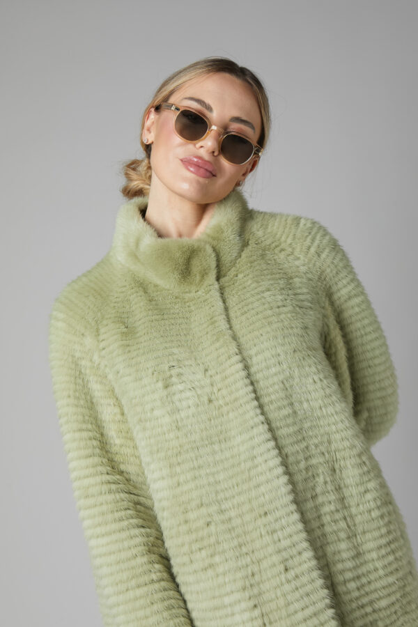 24/25 cappotto in tricot di visone menta - immagine 2