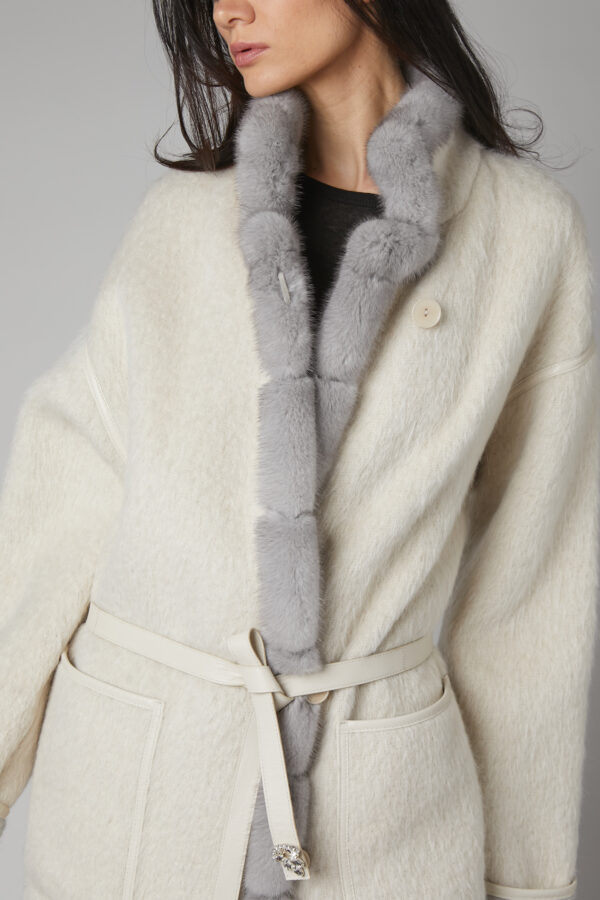 24/25 cappotto in cashmere con bordure in visone - immagine 3
