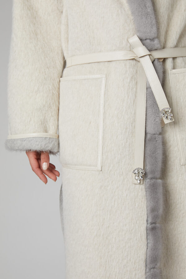 24/25 cappotto in cashmere con bordure in visone - immagine 4
