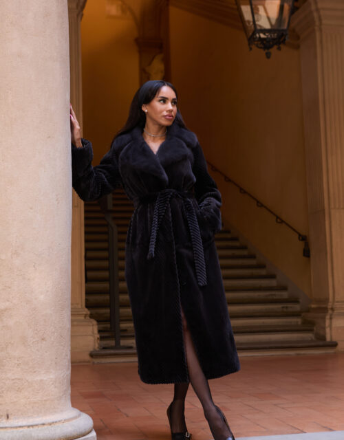 25/26 Cappotto maxi in visone antracite