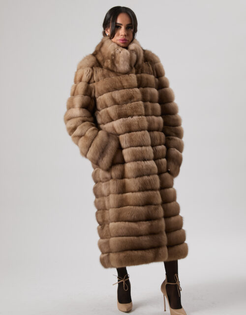 25/26 Cappotto in zibellino russo tortora