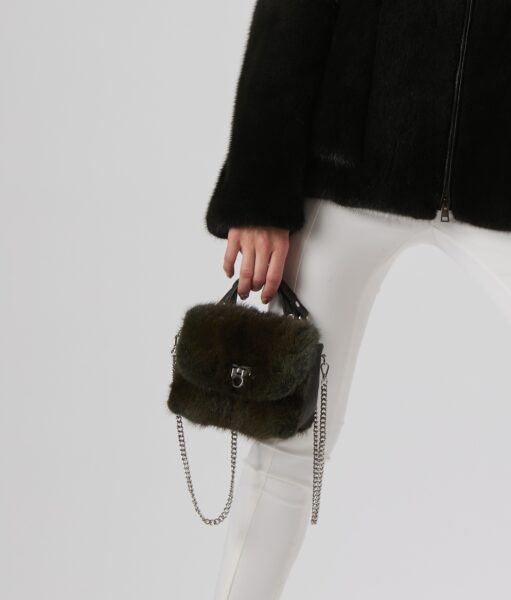 25/26 Mini bag in visone verde bosco