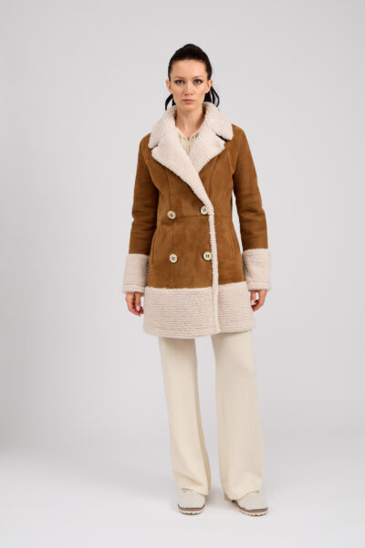26/27 Cappotto in shearling canadese scamosciato