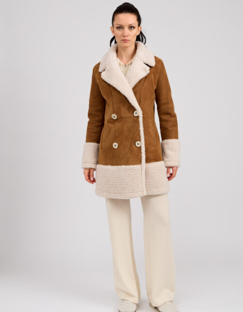 26/27 Cappotto in shearling canadese scamosciato