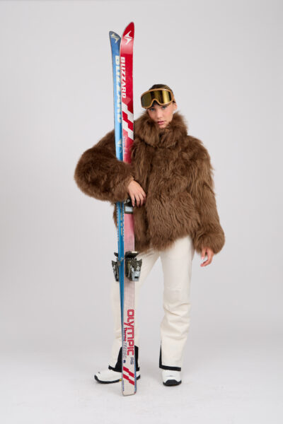 26/27 Giacca in shearling muflone colore toffee