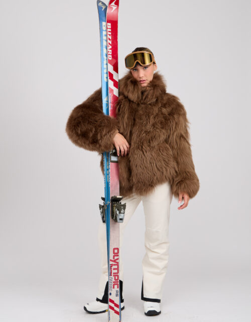 26/27 Giacca in shearling muflone colore toffee