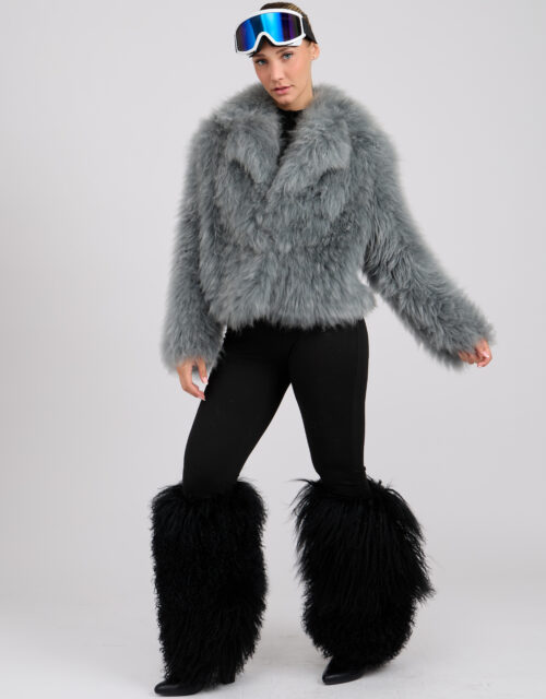 26/27 Giubbotto in shearling muflone colore silver