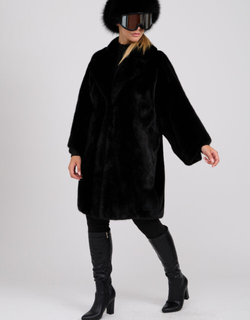 26/27 Cappotto visone nero