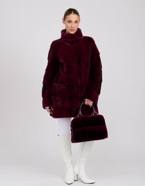 26/27 Cappotto in visone colore burgundy